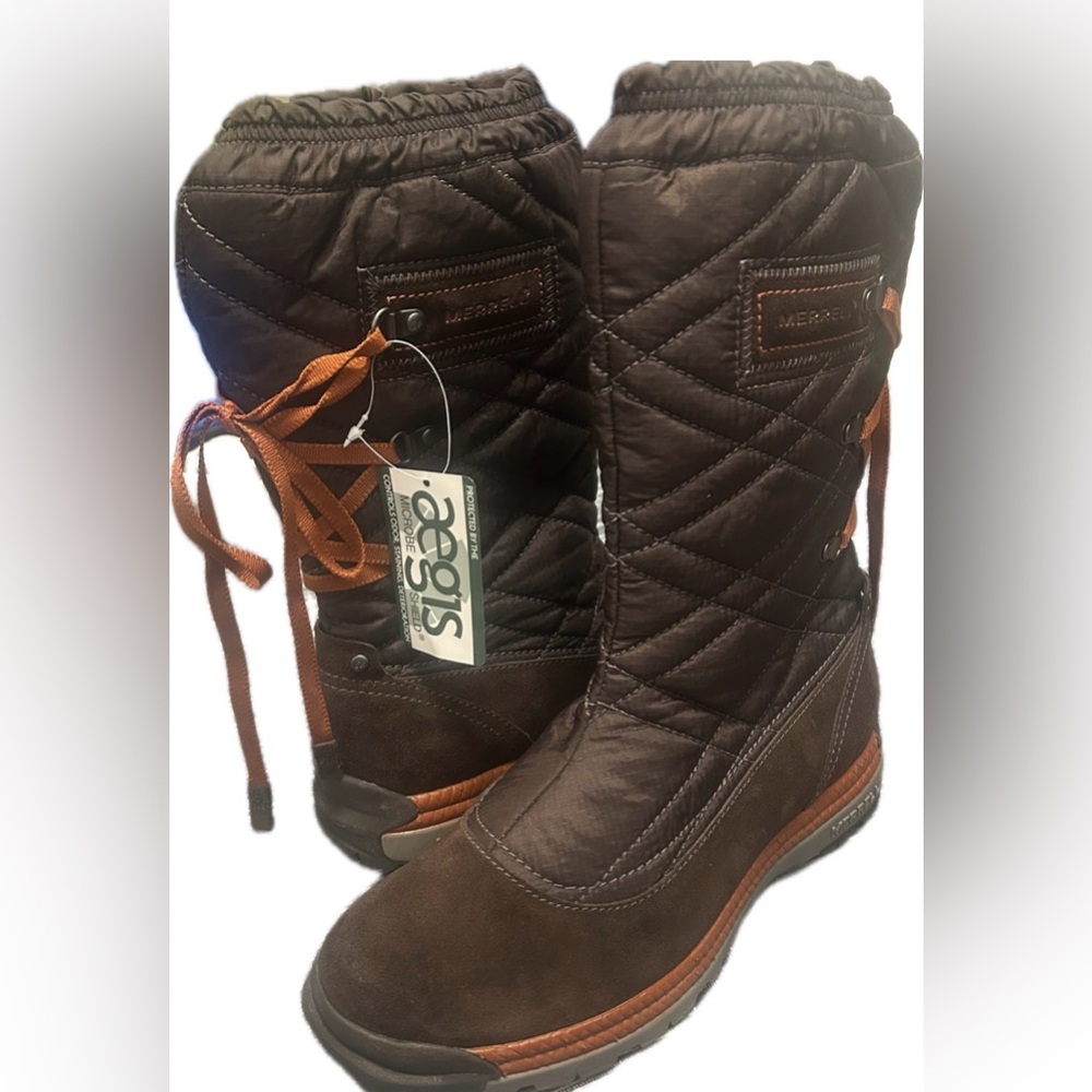 🆕 Merrell Size 9 Women’s Claudia Dark Brown Winter Boots